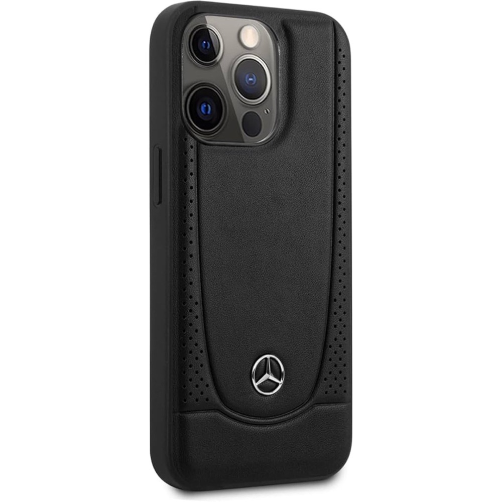 Mercedes-Benz Real Leather Protective Anti-Scratch iPhone 14 Pro Max Case Black